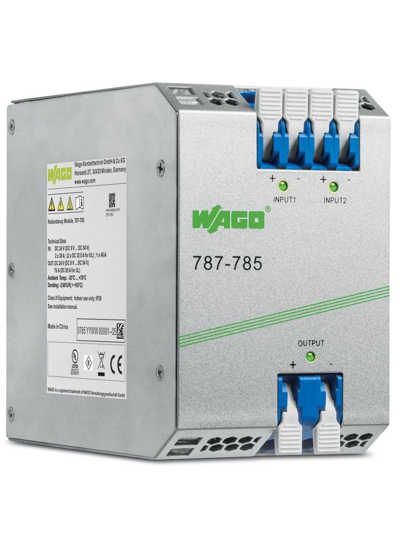 moduł redundancyjny EPSITRON® wyposażony w diody 24 V DC, 40 A WAGO