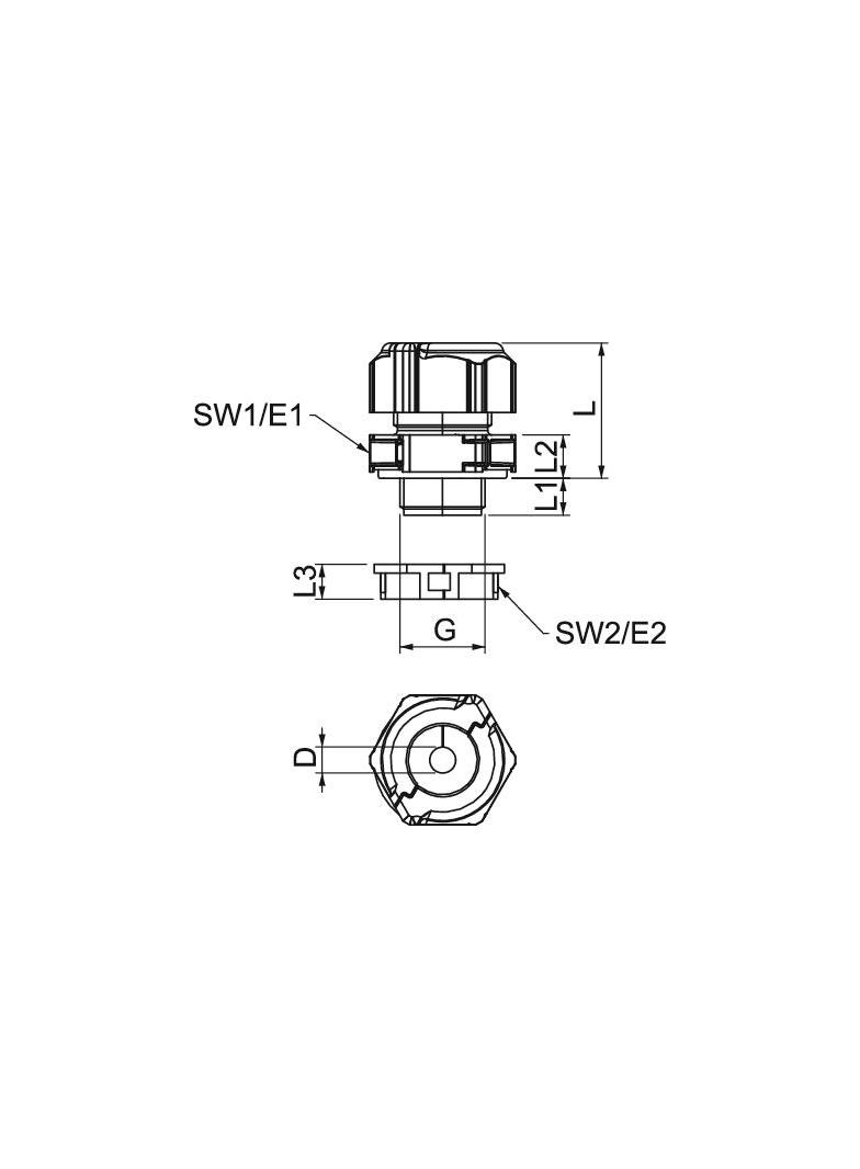 V-TEC TB20 11-14 Dławik kablowy, rozdzielny