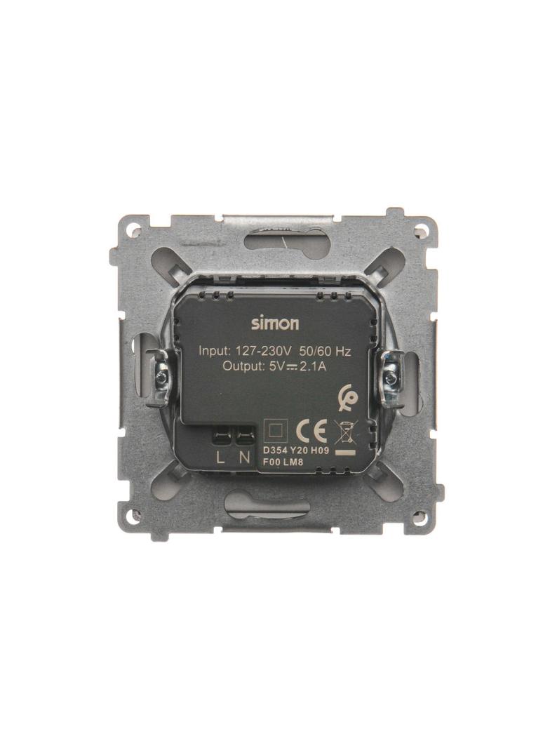 Simon Basic Ładowarka 2 x USB 2.1 A 5V DC 230V stal inox BMC2USB.01/21 KONTAKT
