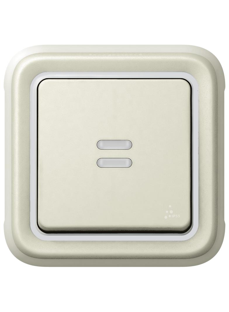PLEXO55 PRZYCISK JEDNOBIEGUNOWY PODŚWIETLANY BIAŁY/ ECRU 10A-250V~, Legrand