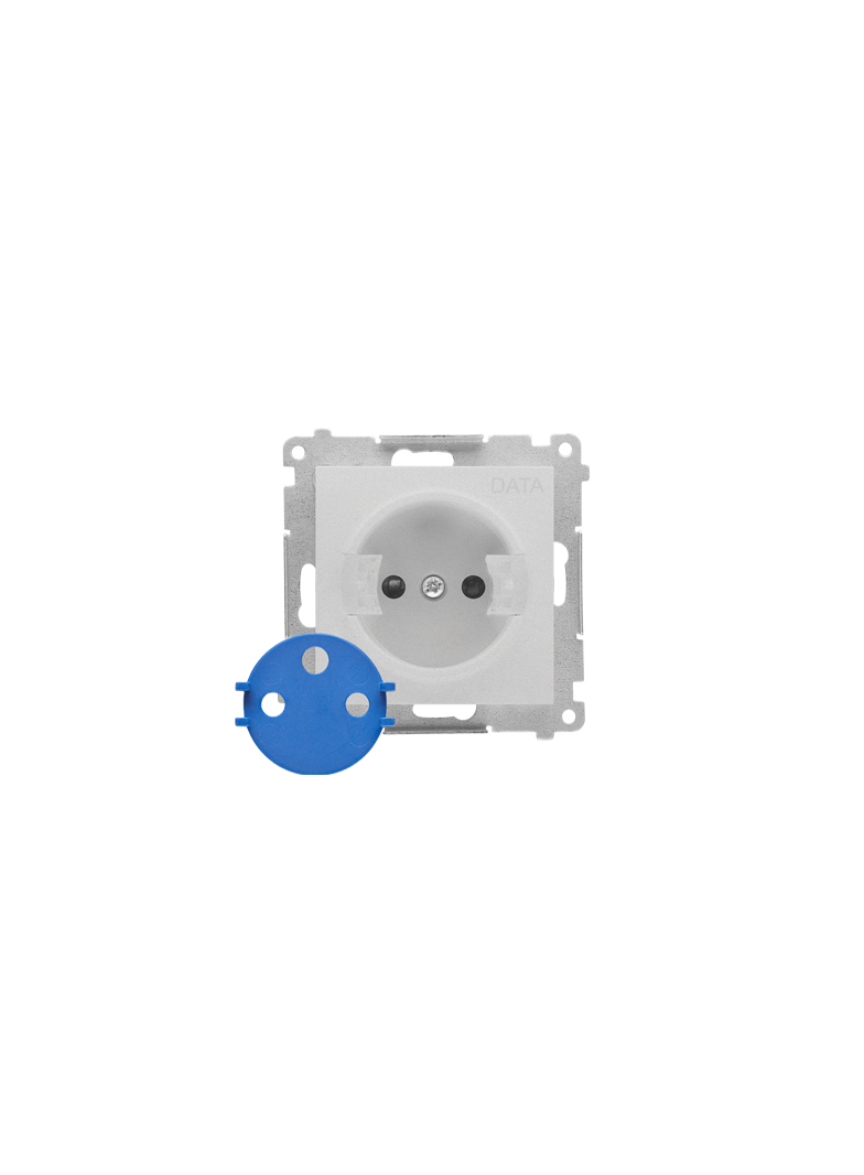 Simon 55 Pokrywa gniazda wtyczkowego pojedynczego z kluczem DATA do: SGZ1CM/ SGZ1M Aluminium mat TGD1ZP/143 KONTAKT