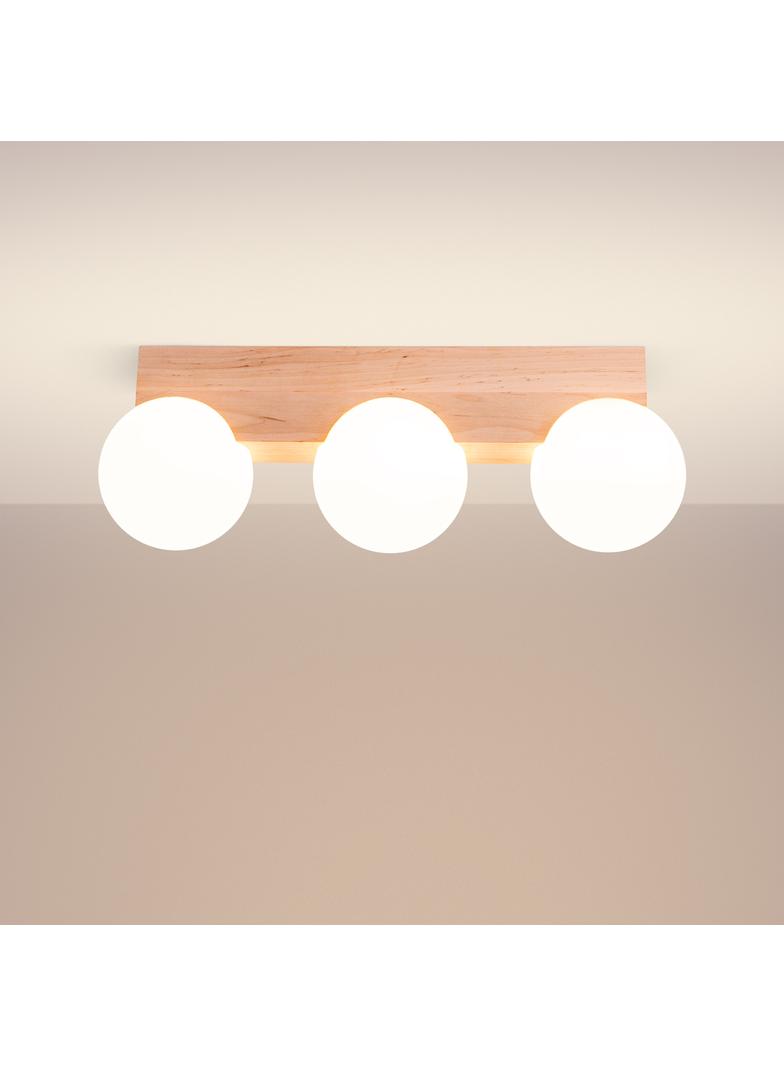 Sollux Plafon BULBO 3 naturalne drewno
