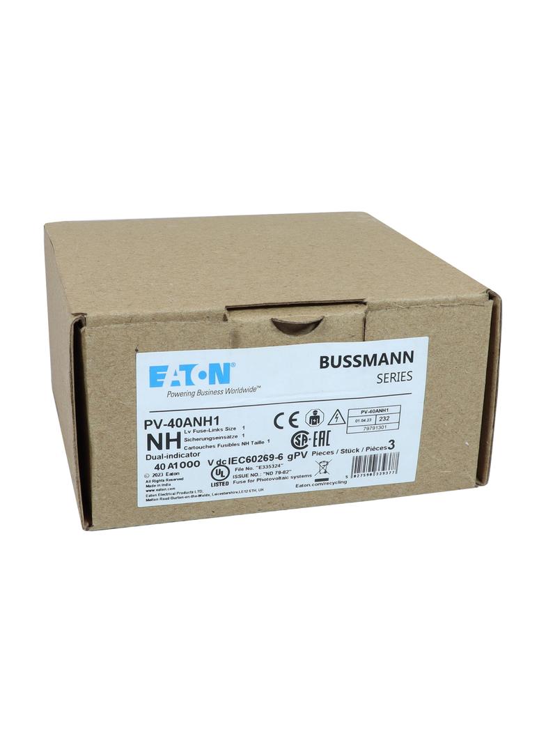 PV-40ANH1 Wkładka PV NH 40A 1000V DC PV rozmiar 1 podwójny wskaźnik PV-40ANH1 EATON