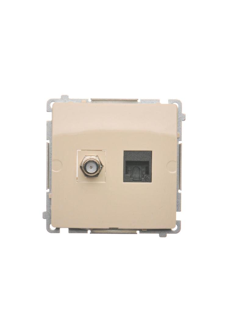 Simon Basic Gniazdo antenowe typu ''F'' + RJ45 kat.6 beż BMAFRJ45.01/12 KONTAKT