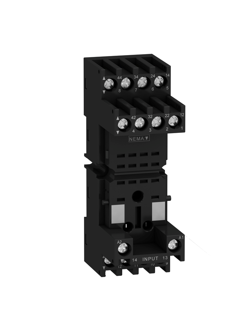 Zelio Relay Gniazdo RXZ do przekaźnika RXM2,RXM4, 250V, styki mieszane 2C/O 4C/O 10A RXZE2M114M