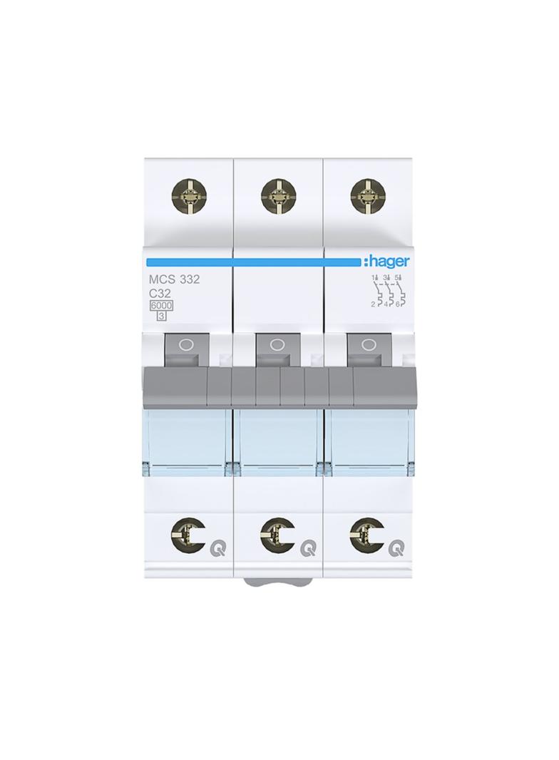 MCB Wyłącznik nadprądowy 6kA 3P C 32A QuickConnect MCS332 HAGER