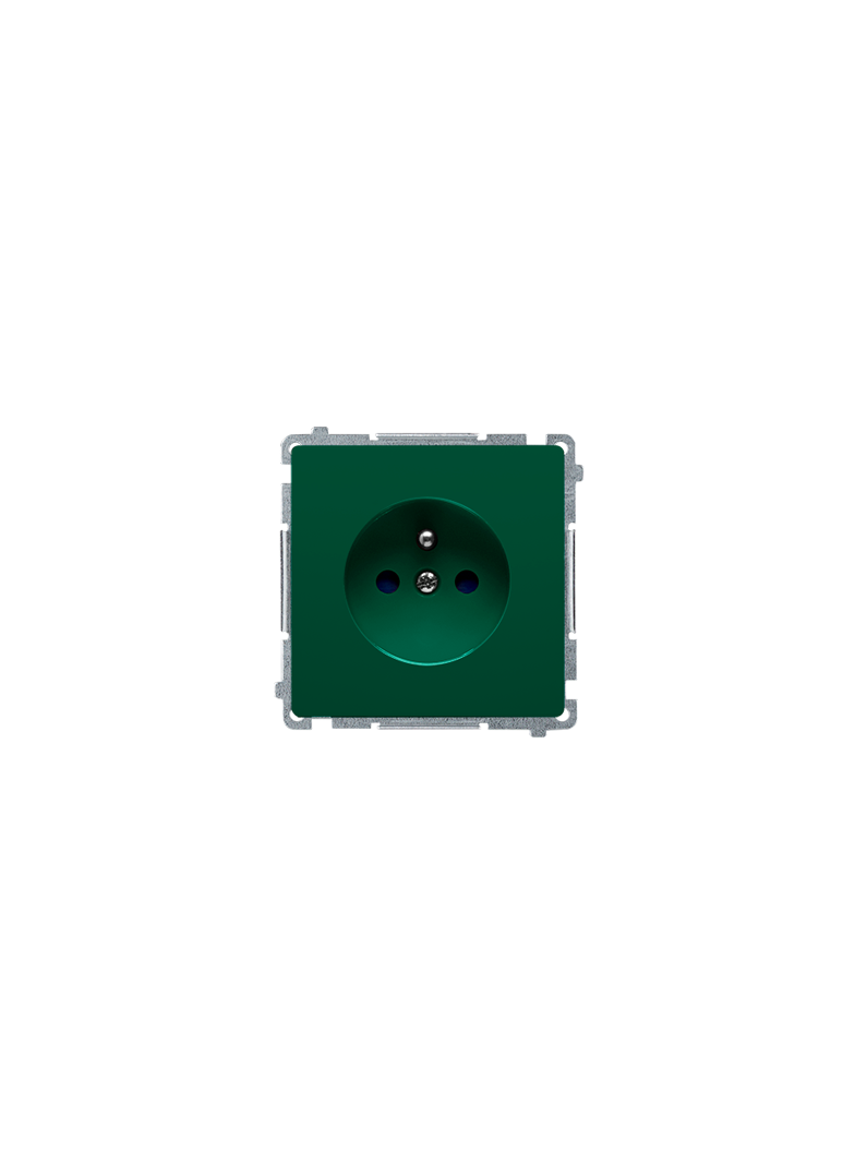 Simon Basic Gniazdo wtyczkowe z uziemieniem z przesłonami torów prądowych 16A 250V zaciski śrubowe zielone BMGZ1Z.01/33 BMGZ1z.01/33 KONTAKT