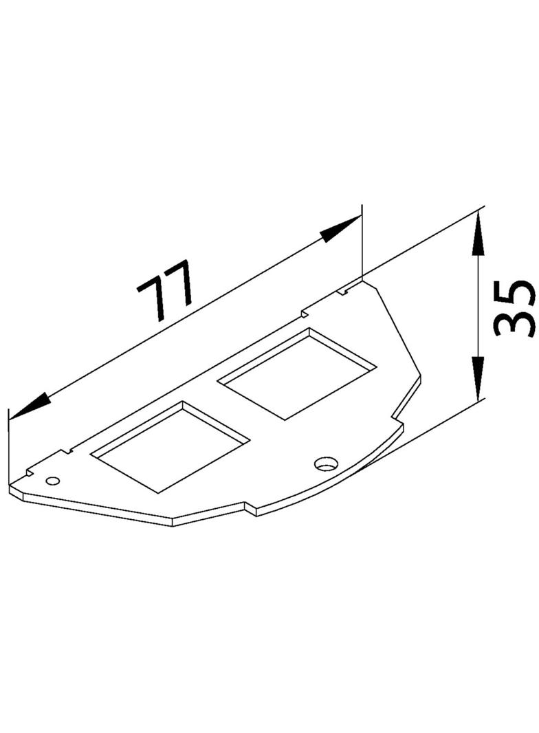 tehalit.VE-EE Płytka montażowa 2xRJ Typ 05 Large Keystone/ AMP 20,1x14,8