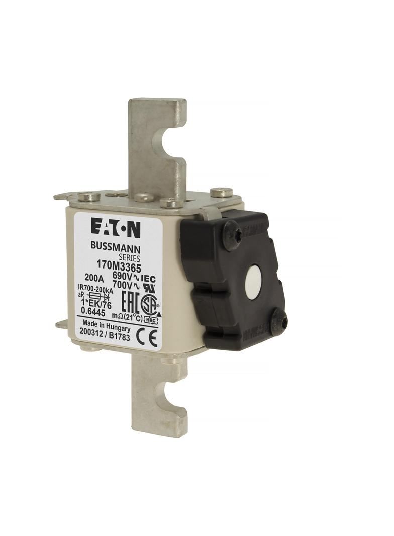 FUSE 200A 690V 1*EK/76 AR UC Wkładka szybka 200A AC 690V rozmiar 1 45x59x102 mm aR, 170M3365 EATON