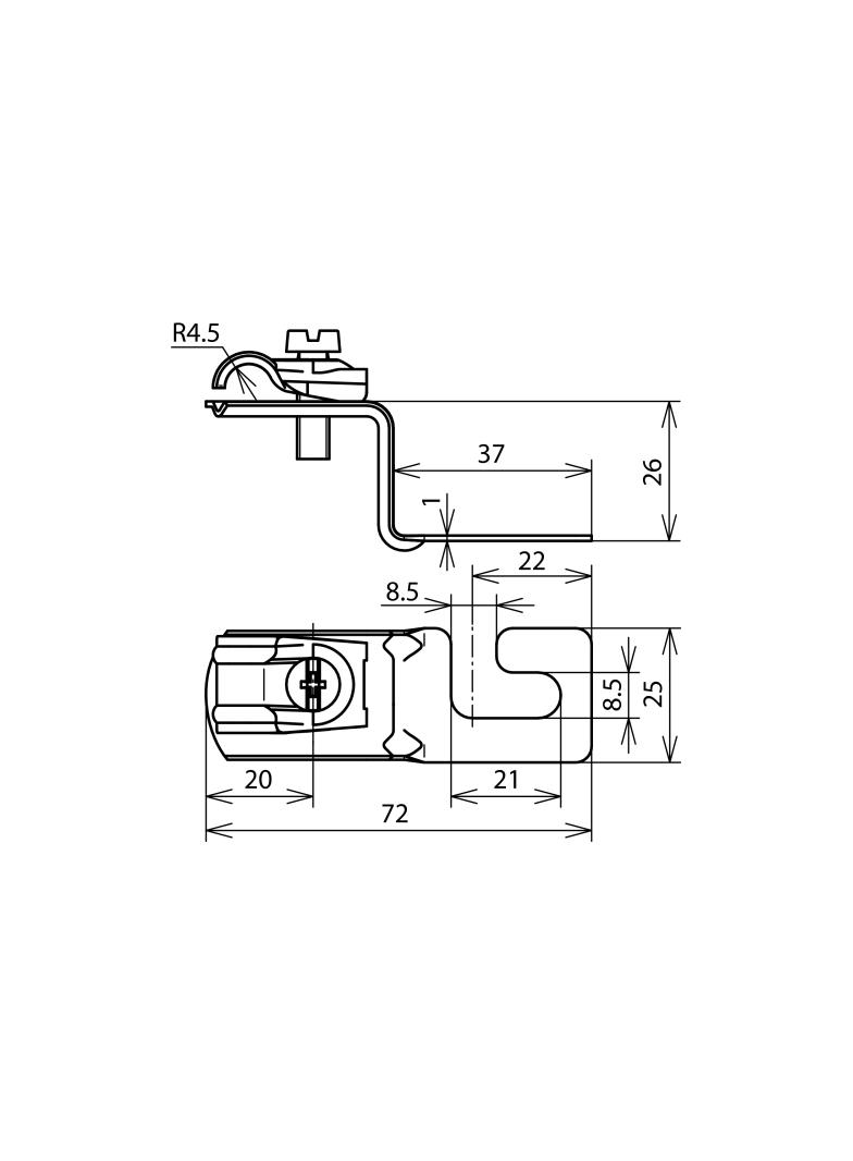 Wspornik dachowy z DEHNQUICK, stal nierdzewna NIRO