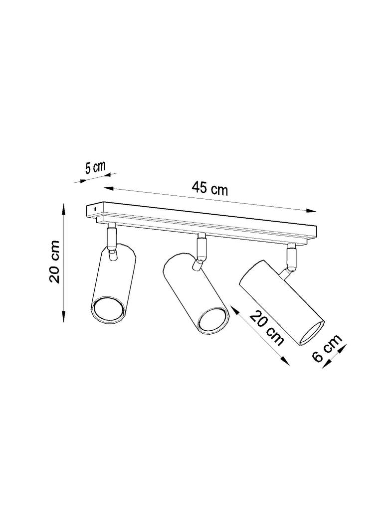 Sollux Plafon DIREZIONE 3 czarny SL.0501