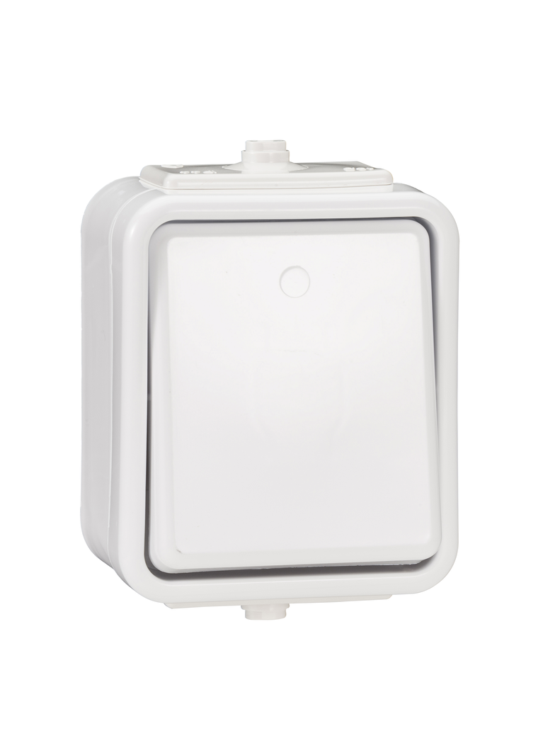 Cedar, łącznik 1-biegunowy, IP44, biały