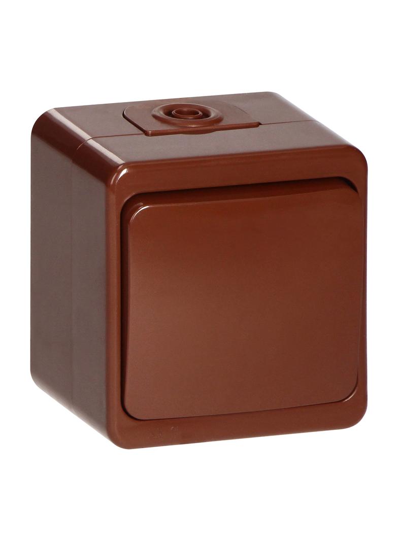 Łącznik natynkowy 10A, 250V, 1-biegunowy IP44, SMART, brązowy