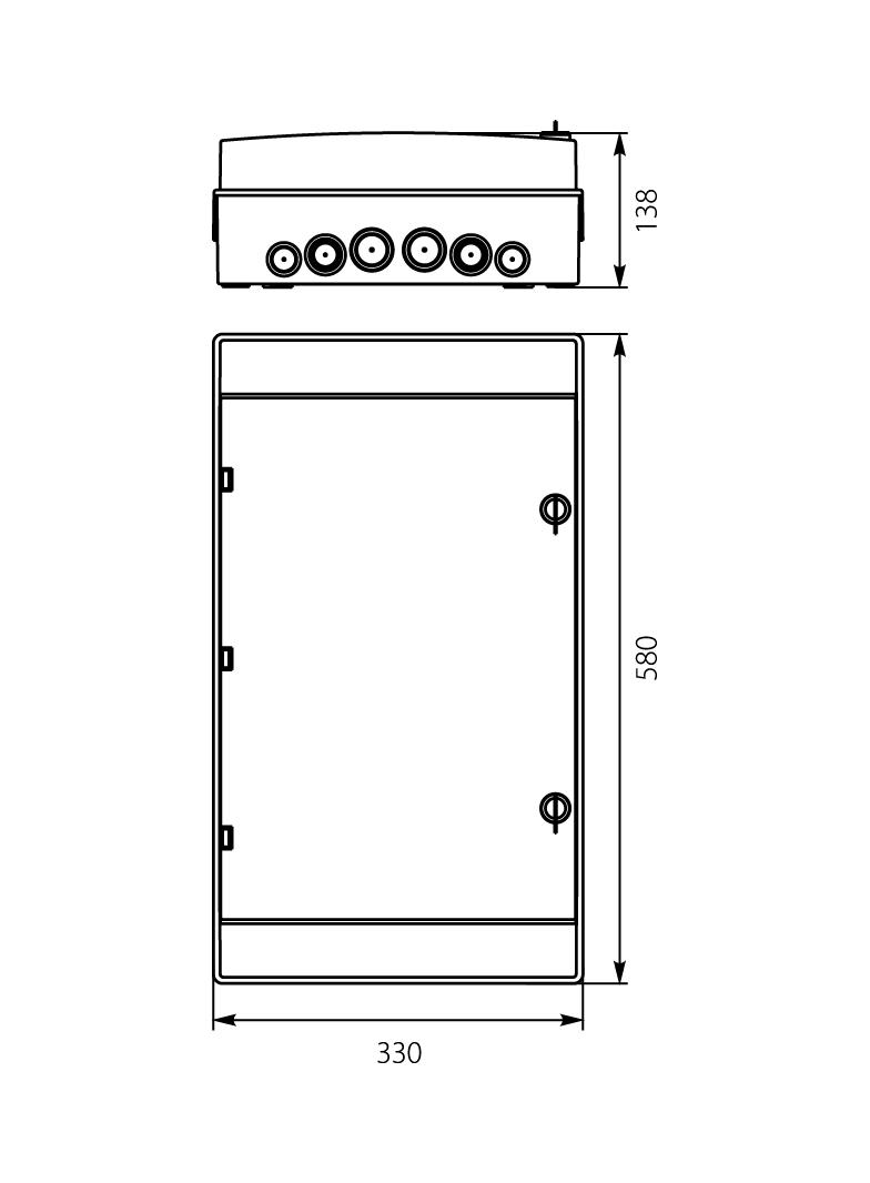 Rozdzielnica hermetyczna natynkowa 3x12 IP65 500VAC/1000VDC RH-36/3Z-Z-amkiem) 36.144 OPATÓWEK