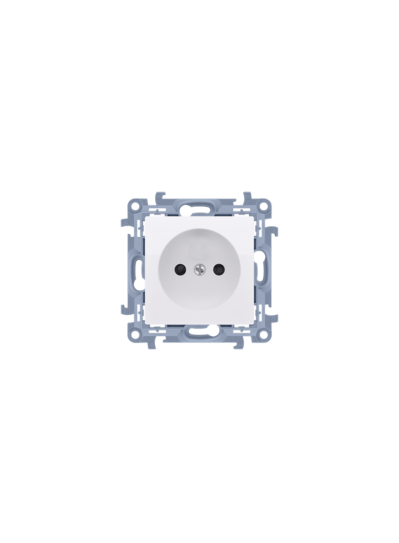 Simon 10 Gniazdo bez uziemienia pojedyncze 16A z. śrub. biały