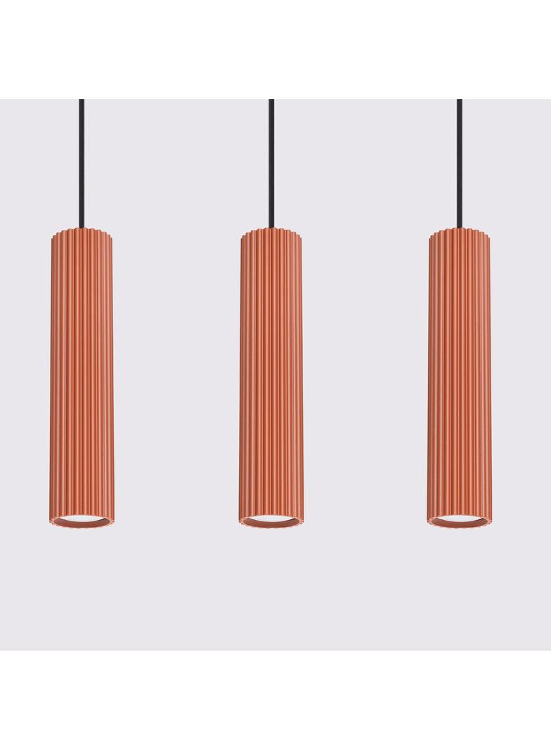 Sollux Lampa wisząca KARBON 3L ochra czerwona SL.1632
