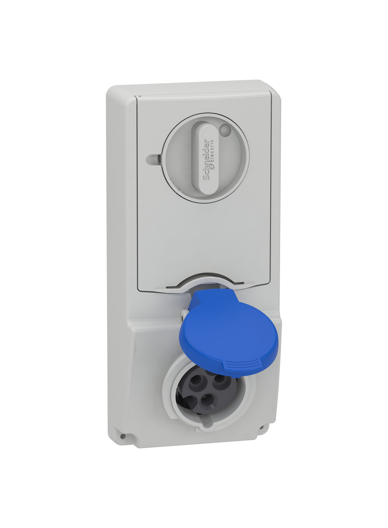 Gniazdo Pratika 200/250V, 16A, 2P+Z, IP44