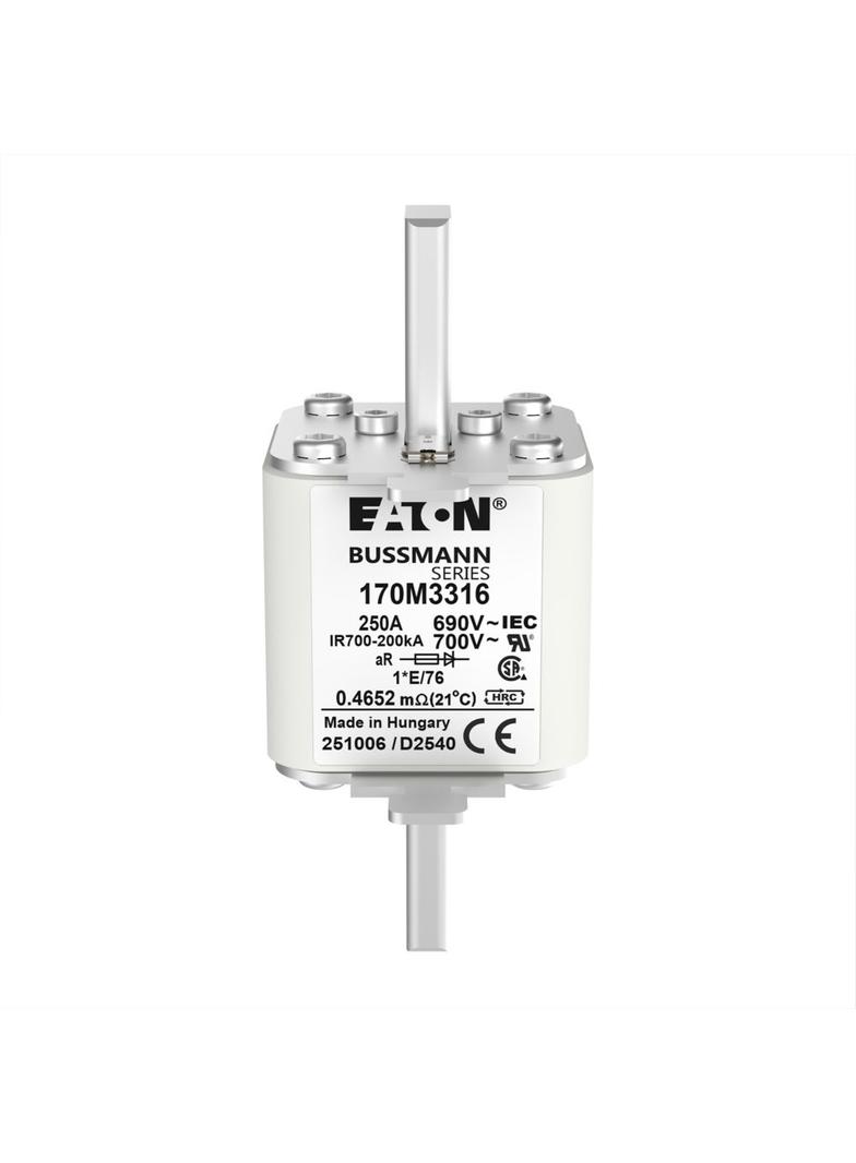 250A 690V IEC 1*E/76 aR FUSE Wkładka szybka 250A AC 690V rozmiar 1 45x59x102 mm aR, 170M3316 EATON