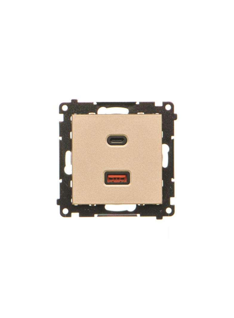 Simon 55 Ładowarka USB C+A 30W 230V szampański mat TEC2CAQ.01/144 KONTAKT