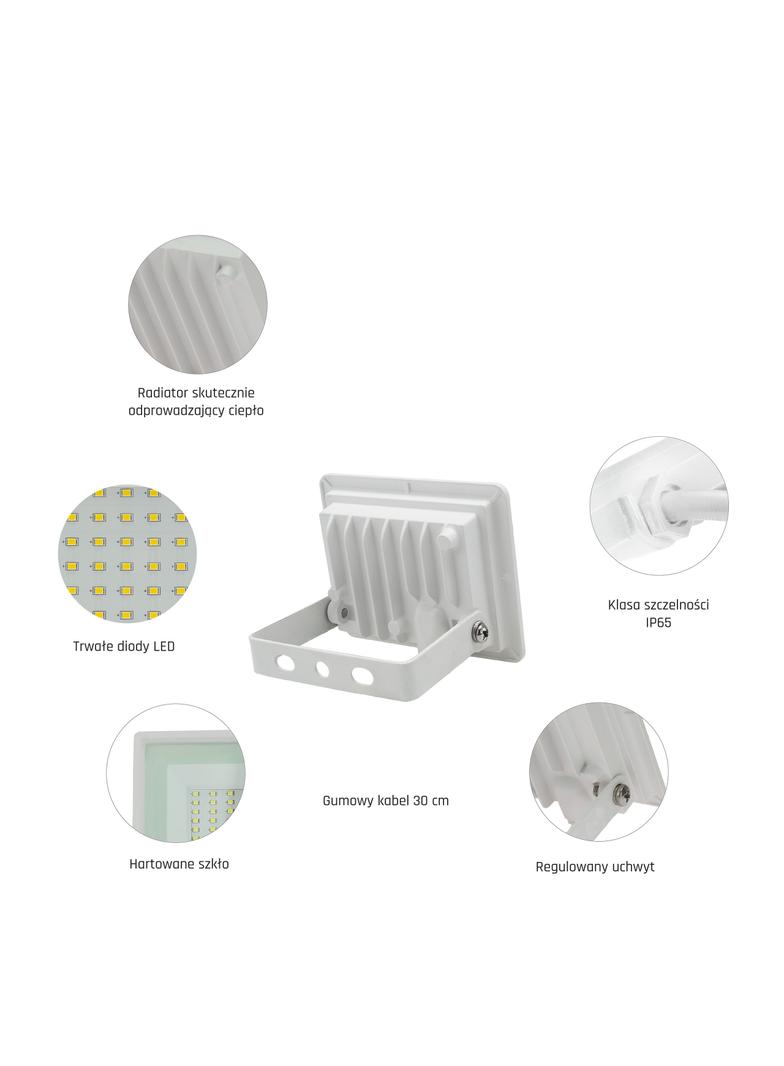 NOCTIS LUX 3 NAŚWIETLACZ 10W NW 230V IP65 90x75x27mm BIAŁY
