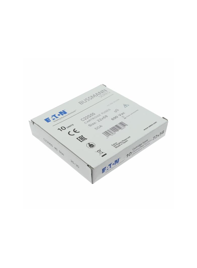 CYLINDRICAL FUSE 22 x 58 50A GG 690V AC Wkładka cylindryczna 22 x 58mm 50A GG 690V AC C22G50 EATON