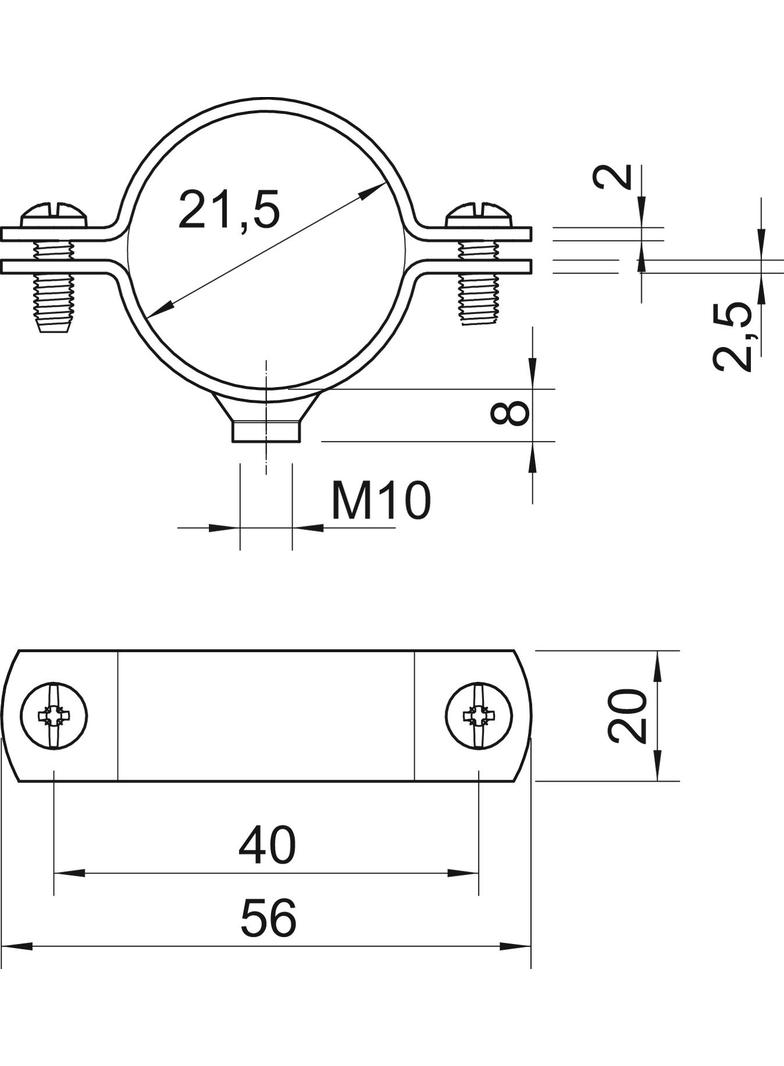 2900/W, ŚRUB.OBEJMA DYSTANS.1/2" M10