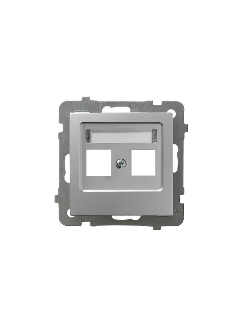AS Obudowa gniazda podwójnego typu Keystone prosta - kolor srebro