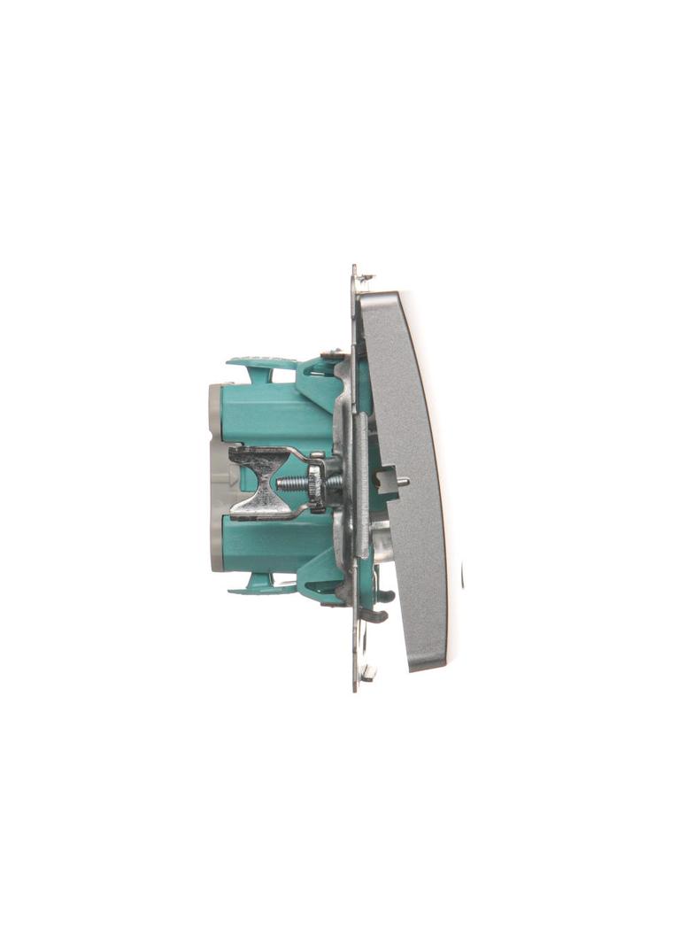 Simon Basic Przycisk światło z podświetleniem LED 10A szybkozłączka srebrny mat