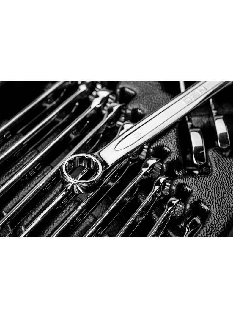 Klucze płasko-oczkowe 6-19 mm, zestaw 14 szt., wkładka