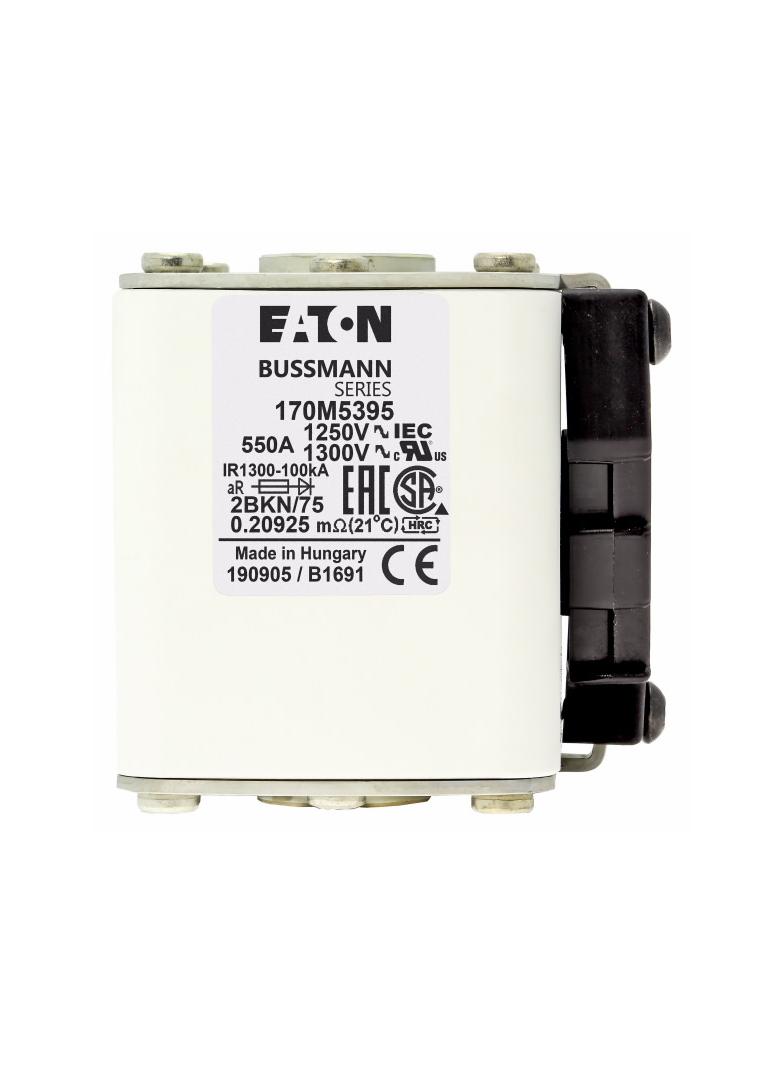 FUSE 550A 1250V 2BKN/75 AR CU Wkładka szybka 550A AC 1250V rozmiar 2 61x75x77 mm aR IEC UL 170M5395