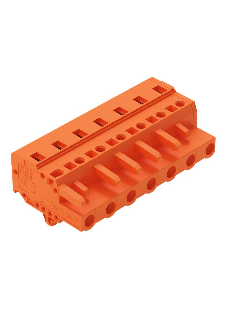 MCS-MIDI Classic gniazdo 7-bieg. pomarańczowy raster 7,62 mm