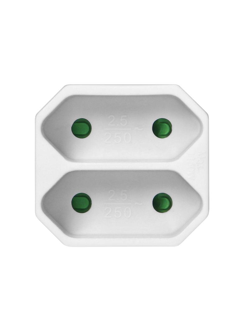 Rozgałęźnik 2x2P euro biały 20 sztuk OR-AE-13277/W/20 ORNO