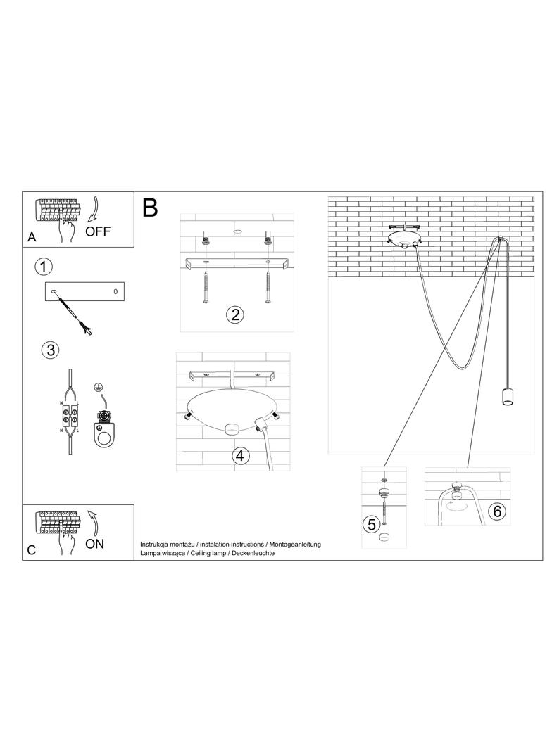 Sollux Lampa wisząca EDISON 1 LONG czarny SL.0369