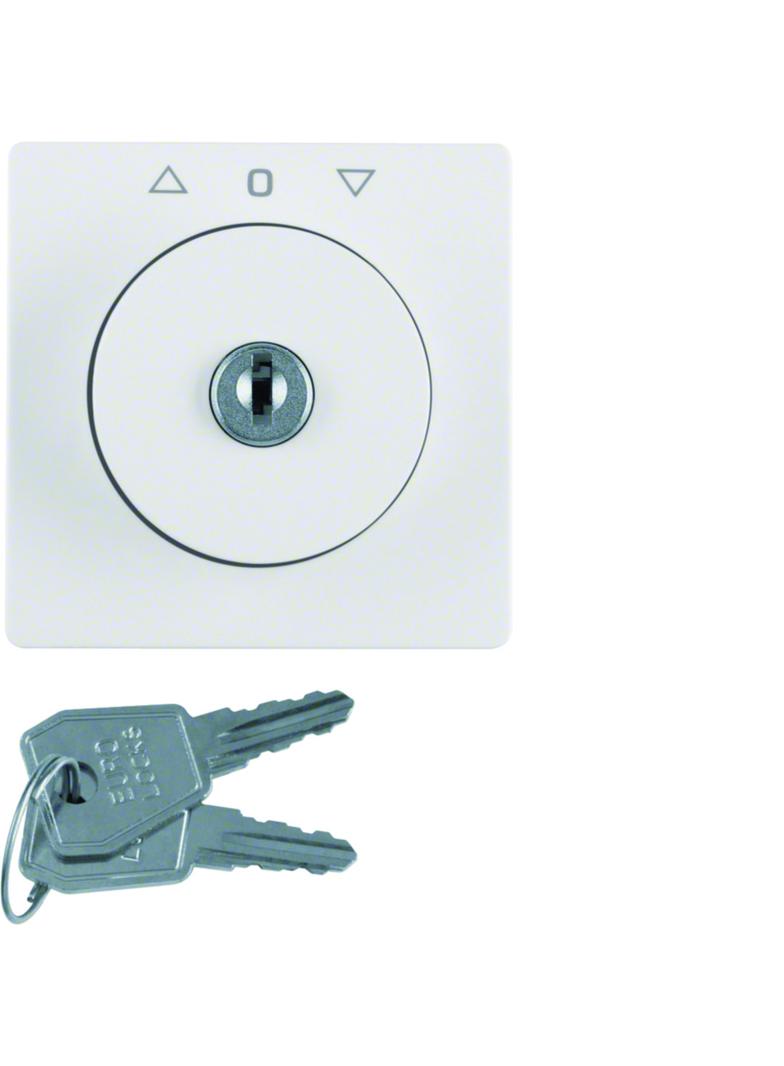 Q.x Płytka czołowa z zamkiem do łącznika żaluzjowego na klucz, biały aksamit