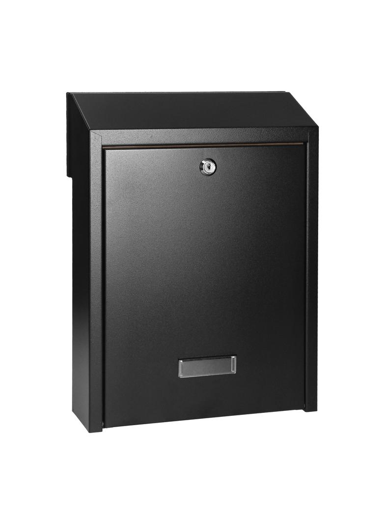 Skrzynka na listy przelotowa FIJI, z zamkiem bębenkowym, kolor czarny