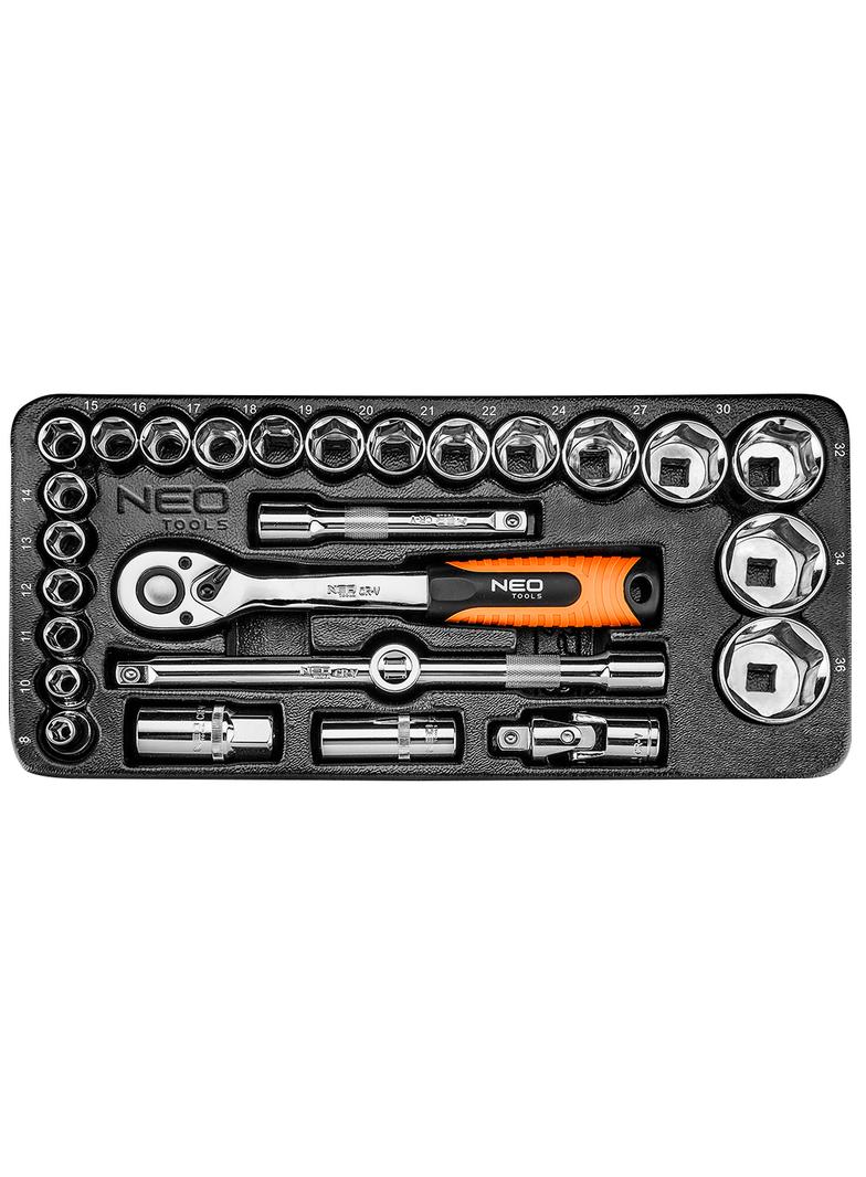 Klucze nasadowe 1/2", zestaw 27 szt., wkładka