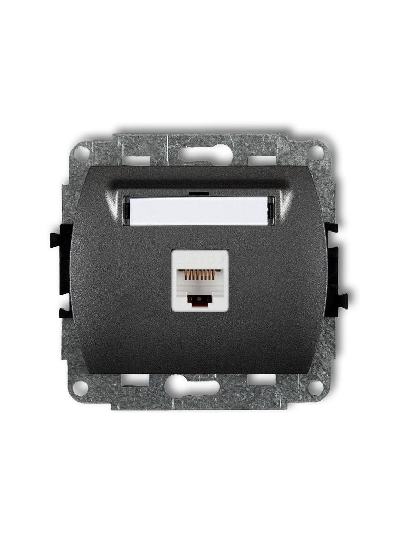 TREND Mechanizm gniazda komputerowego pojedynczego 1xRJ45, kat. 6, 8-stykowy grafitowy