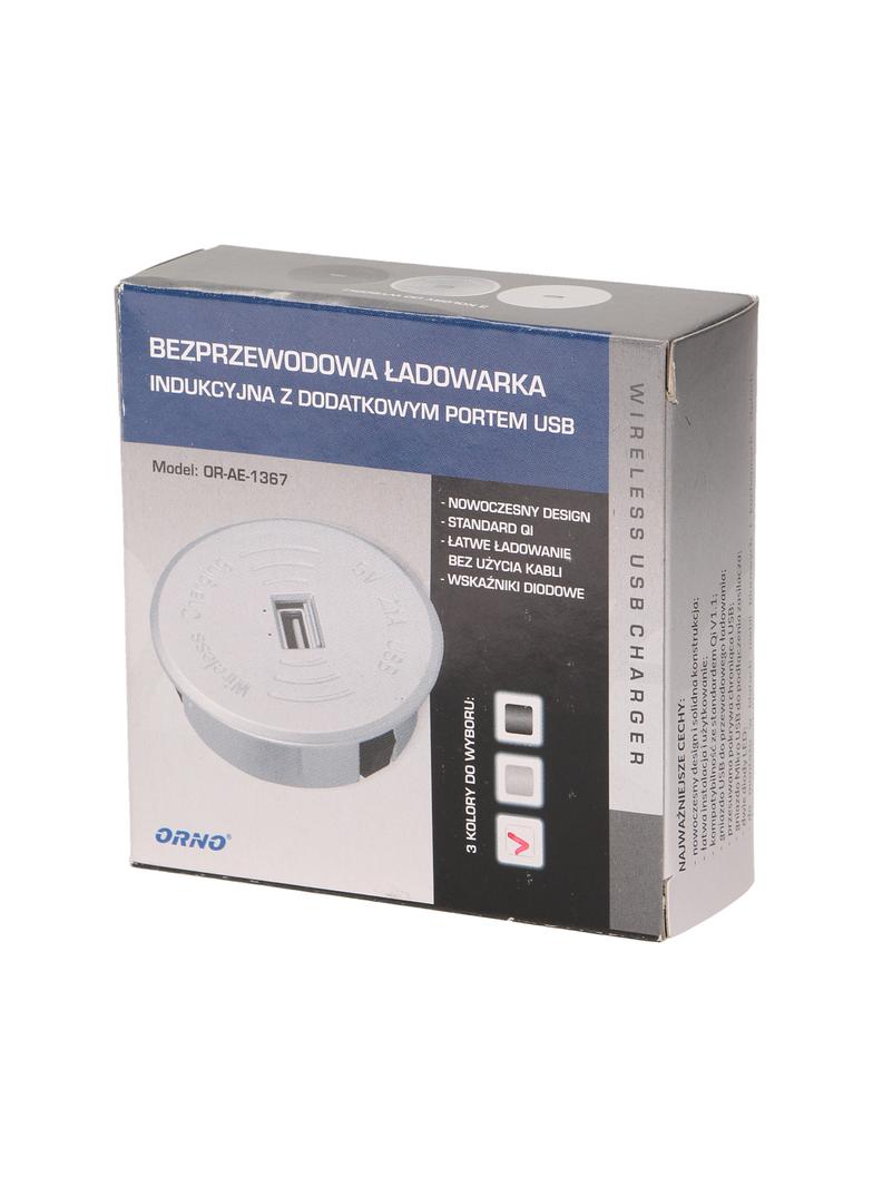 Bezprzewodowa ładowarka indukcyjna z dodatkowym portem USB, biała OR-AE-1367/W ORNO