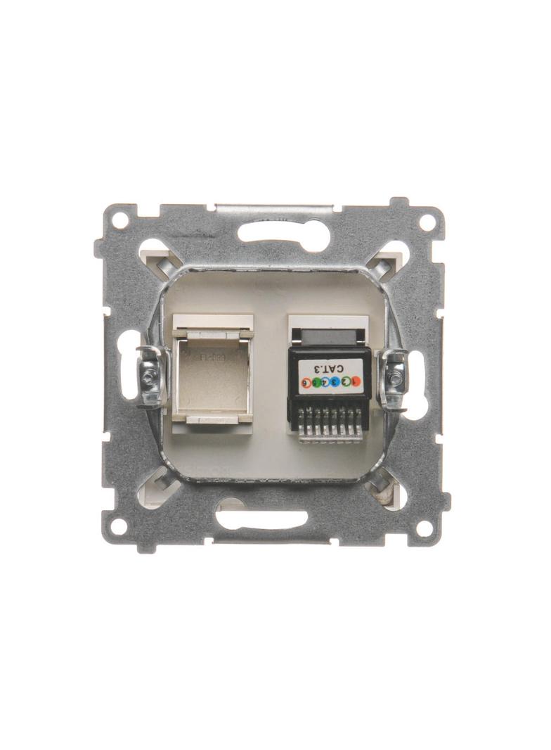 Simon 54 Gniazdo telefoniczne pojedyncze RJ12 złoty mat