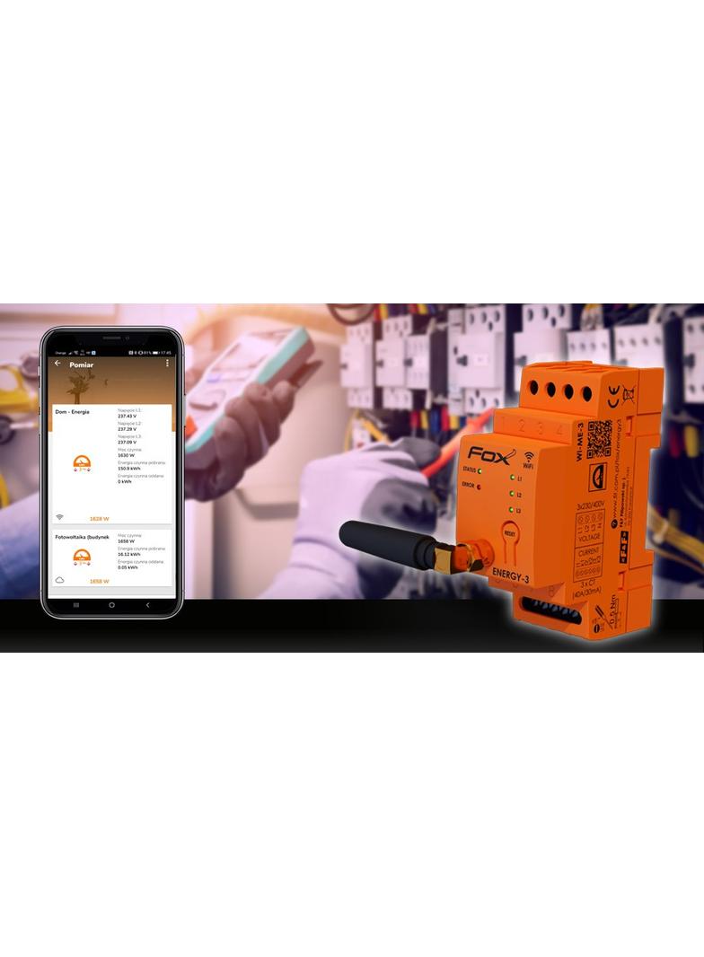 Monitor energii elektrycznej WI-FI 3F+N,FOX ENERGY 3, WI-MEF3