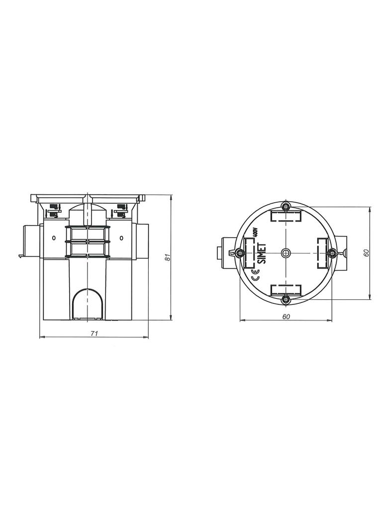 S60GF ,  Puszka podtynkowa O 60 szeregowa, ekstra - głęboka - 80 mm, pomarańczowy