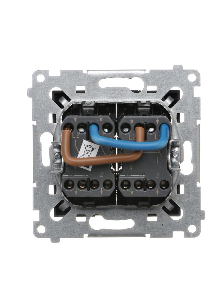 Simon 54 Łącznik dwubiegunowy podwójny 16A z. śrub. brąz mat