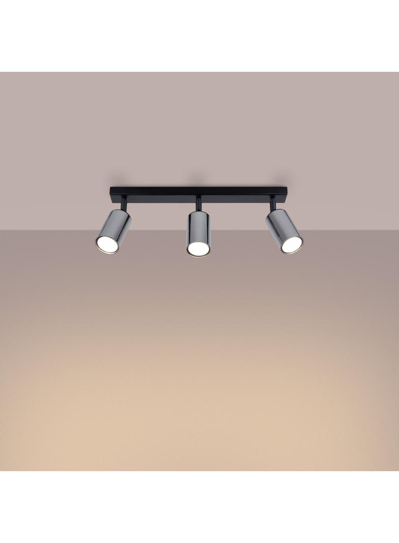 Plafon WINX 3 czarny/chrom