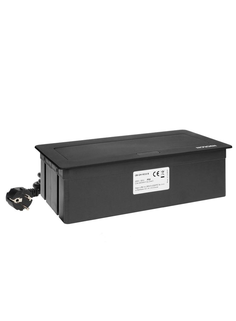NOEN Kaseta meblowa wpuszczana w blat ze zintegrowaną ramką PCV na gniazda modułowe 3 x 45x45mm lub OR-GM-9010/B ORNO