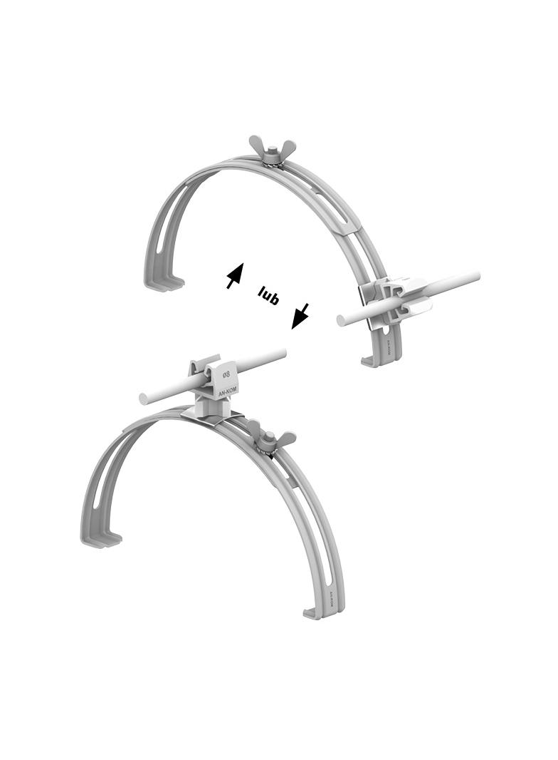 AN-15P/OG/S-N Uchwyt gąsior.rozsuw.Z-zatrz. H=3,5cm /OG/ szary