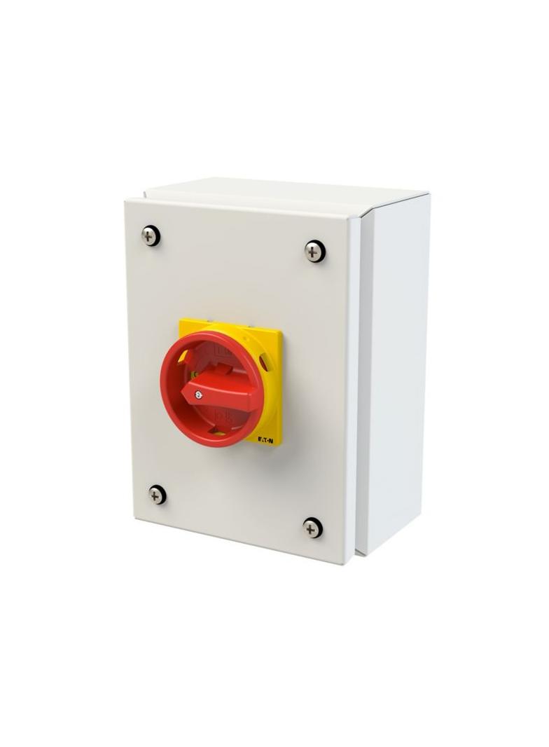 P1-25/SE1/SVB Rozłącznik 25A 3P w obudowie ze stali nierdzewnej rączka czerwono-żółta z blok. 197346