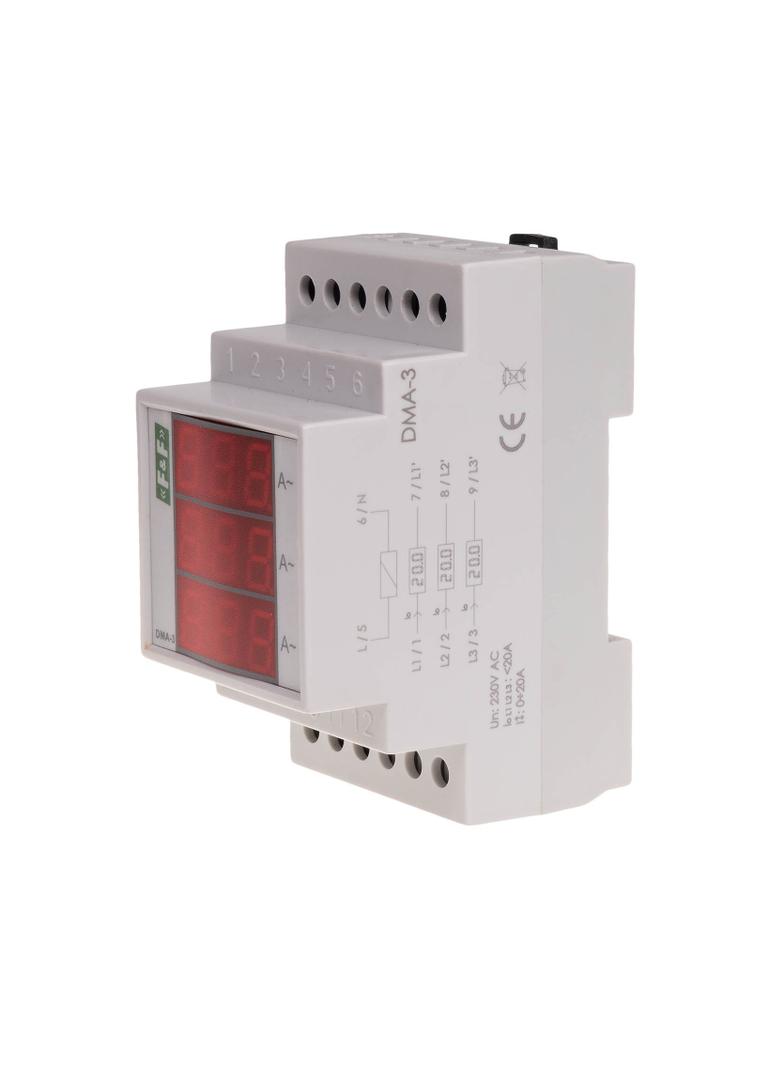 cyfrowy wskaźnik wartości natężenia prądu, trójfazowy DMA-3, pomiar półpośredni 50/5A