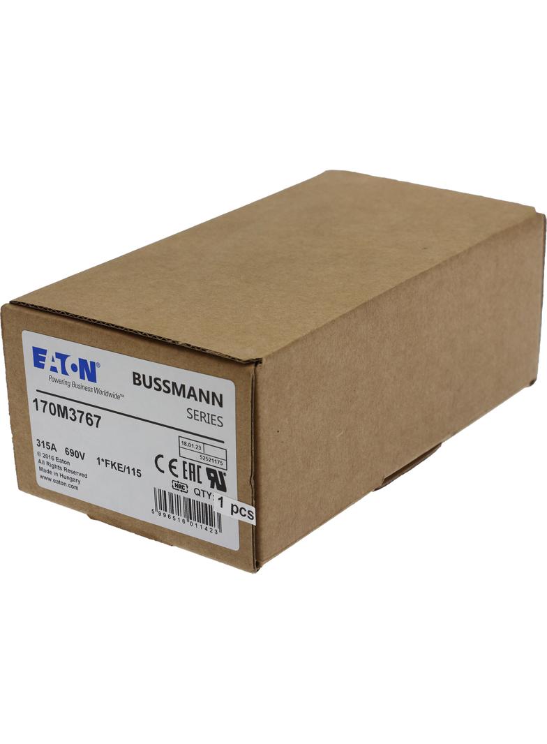 FUSE 315A 690V 1*FKE/115 AR UC Wkładka szybka 315A AC 690V rozmiar 1 45x59x148 mm aR 170M3767 EATON