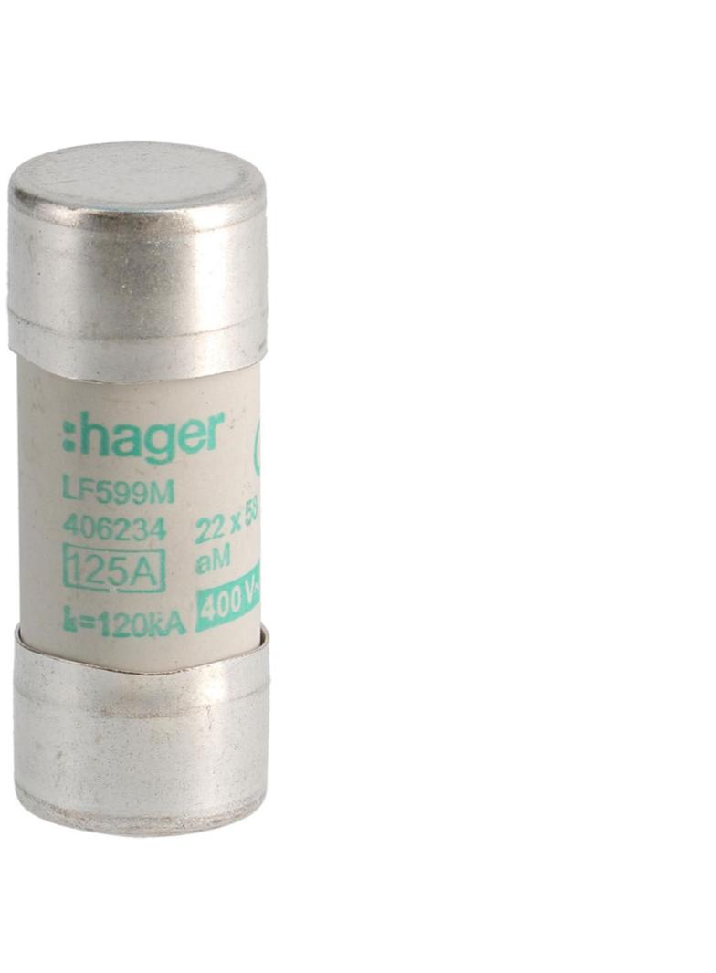 Wkładka bezpiecznikowa cylindryczna CH-22 22x58mm aM 125A 400VAC LF599M HAGER