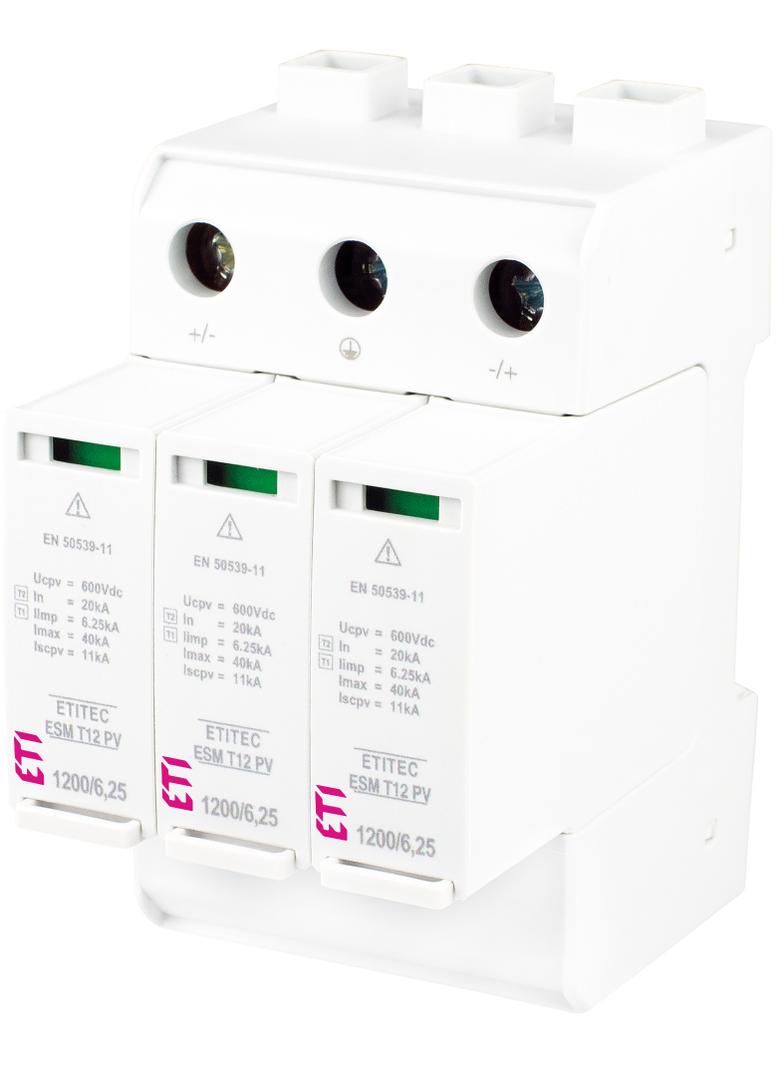 Ogranicznik przepięć T1 T2 (B C) - do systemów PV TEC ESM T12 PV 1200/6,25 Y 002440640 ETI